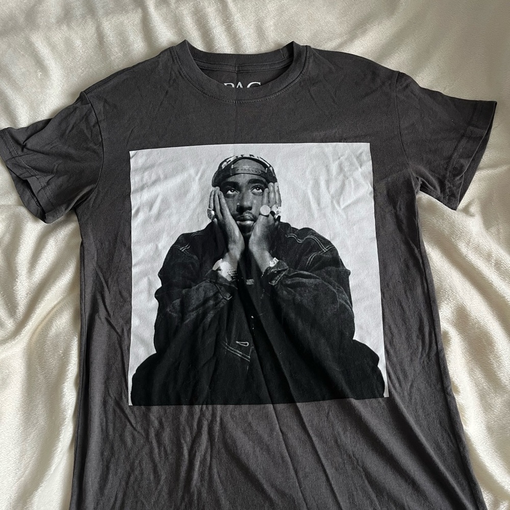 Gray Tupac Short Sleeve Tee